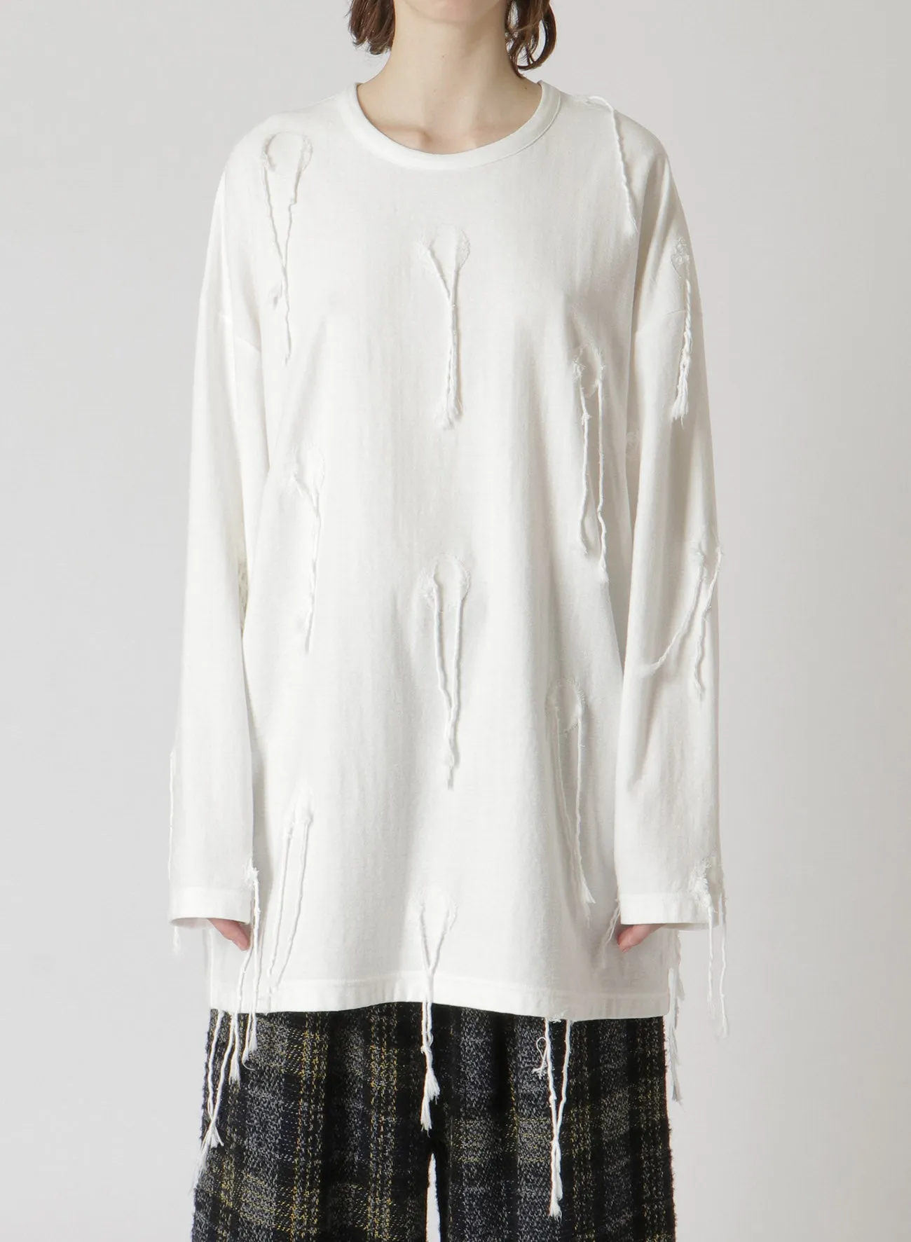 ROUND NECK LONG SLEEVE OVERSIZED T-SHIRT sold by Yohji Yamamoto product image thumbnail 4