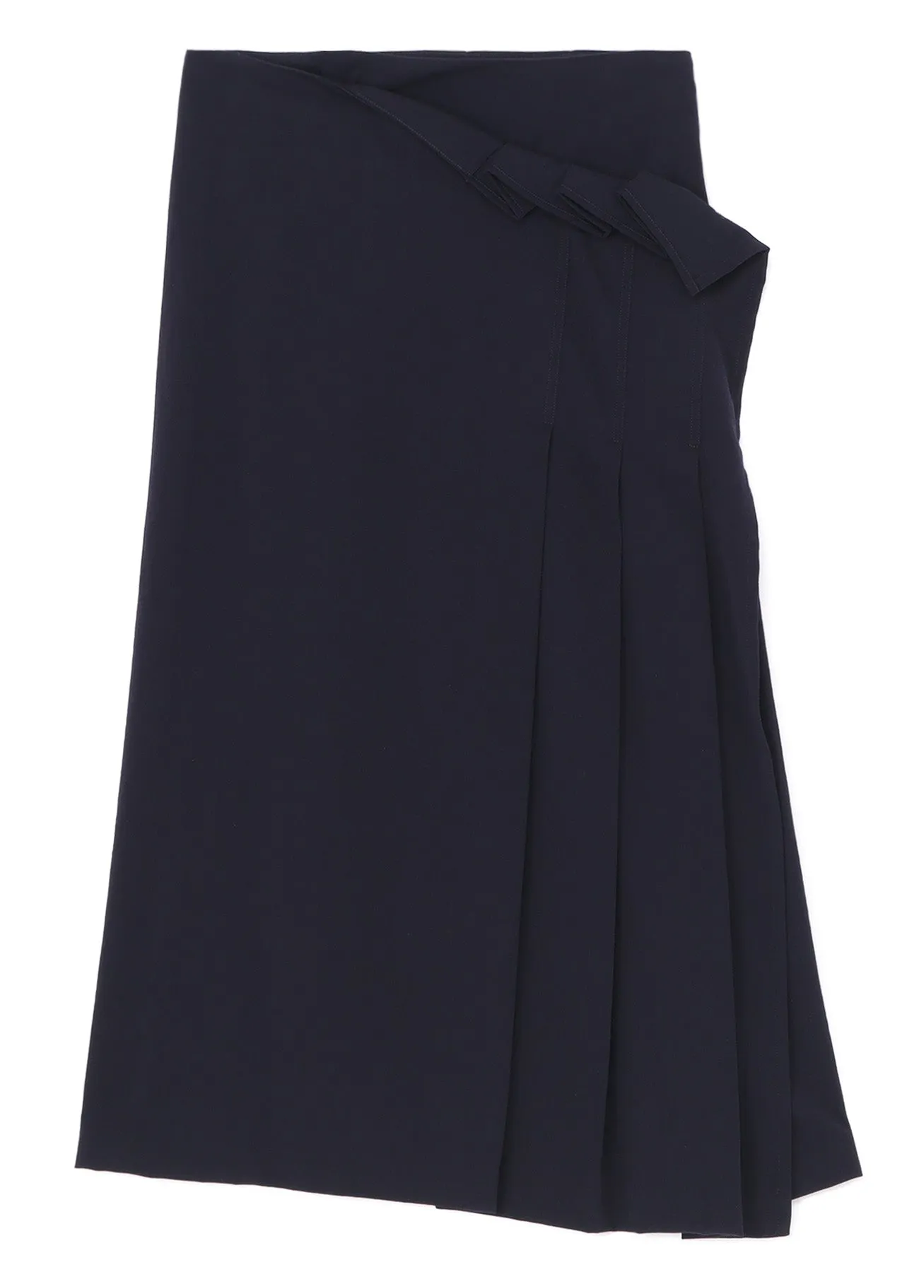 WRINKLED WOOL/RAYON TWILL PLEATED WRAP SKIRT sold by Yohji Yamamoto product image thumbnail 2