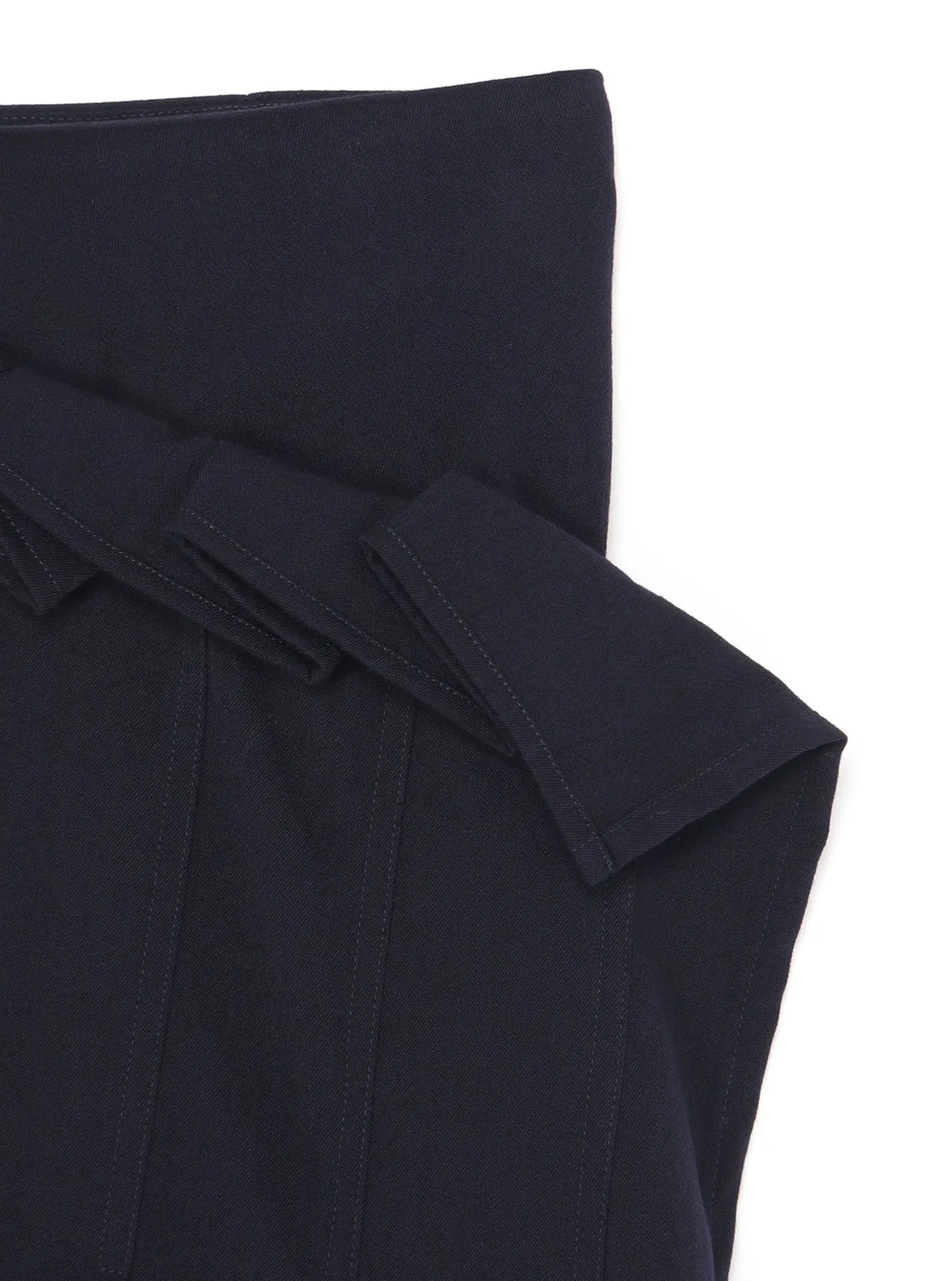 WRINKLED WOOL/RAYON TWILL PLEATED WRAP SKIRT sold by Yohji Yamamoto product image thumbnail 4
