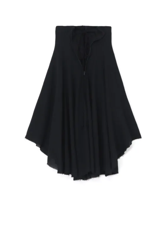RAYON LACE-UP DETAIL SKIRT sold by Yohji Yamamoto