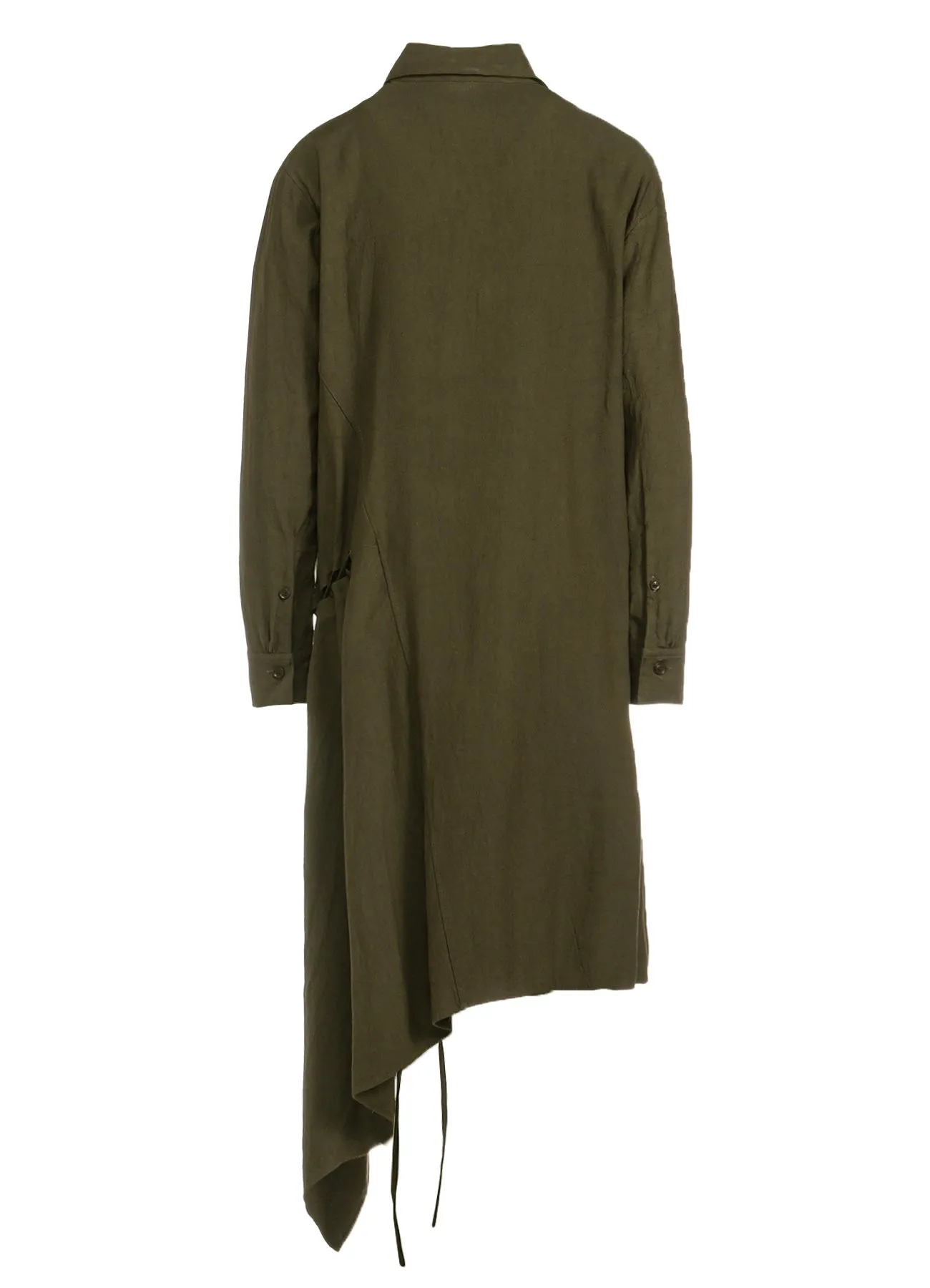 TWILL GARMENT WASH LACE UP BLOUSE sold by Yohji Yamamoto product image thumbnail 3