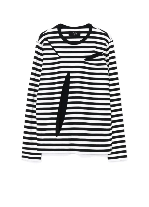 STRIPED COTTON LONG SLEEVE T-SHIRT sold by Yohji Yamamoto