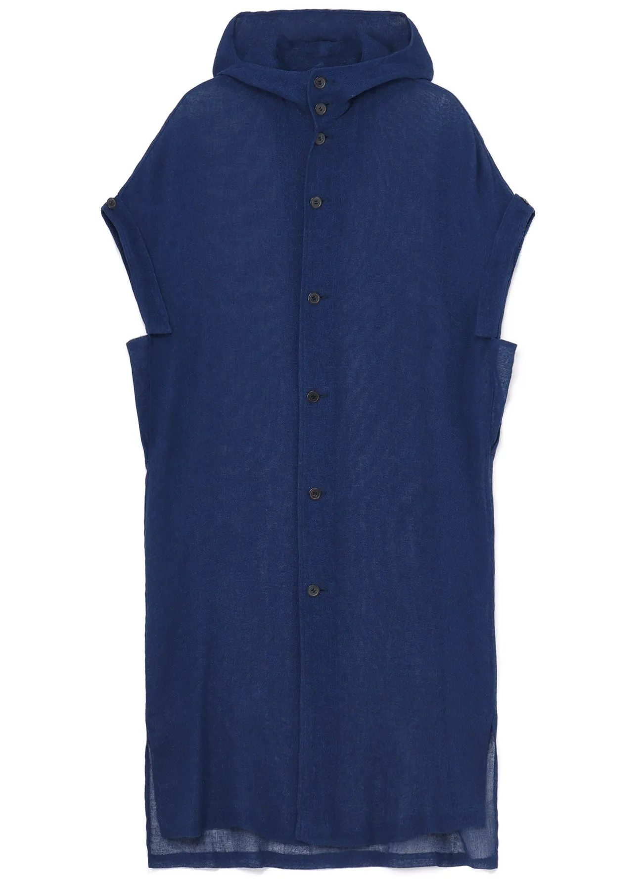 LENO CLOTH HOODED DRESS sold by Yohji Yamamoto product image thumbnail 2