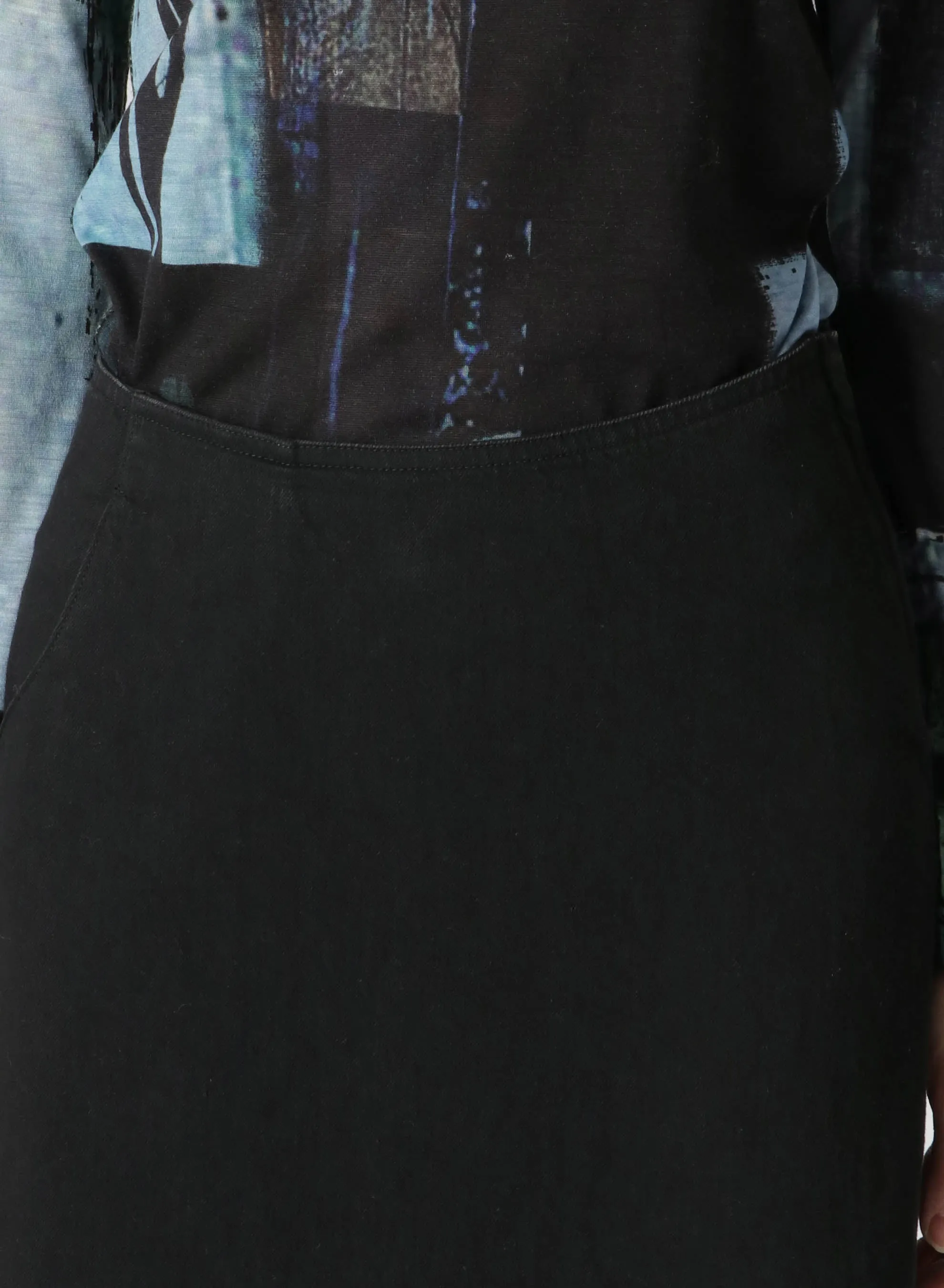 8oz BLACK DENIM BACK DRAPE SKIRT sold by Yohji Yamamoto product image thumbnail 5