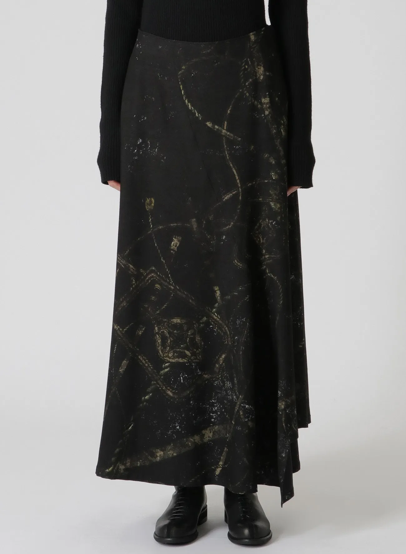 RAYON ASYMMETRIC SKIRT sold by Yohji Yamamoto product image thumbnail 4