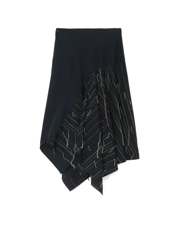WOOL ASYMMETRIC FLARED SKIRT sold by Yohji Yamamoto
