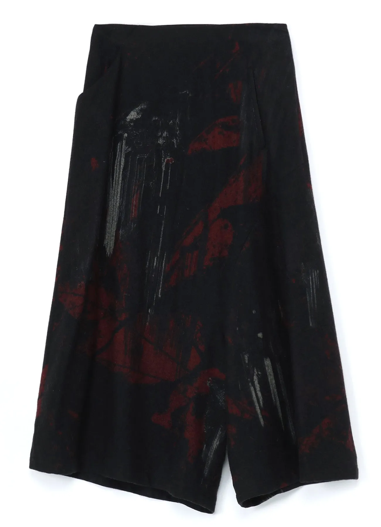 WOOL FLANNEL LEAVES PRINT SKIRT-PANTS sold by Yohji Yamamoto product image thumbnail 2