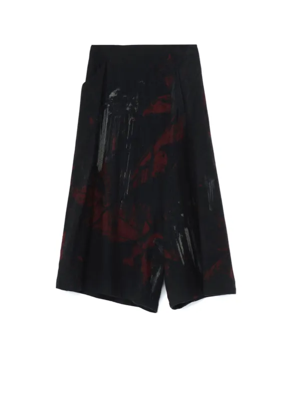 WOOL FLANNEL LEAVES PRINT SKIRT-PANTS sold by Yohji Yamamoto