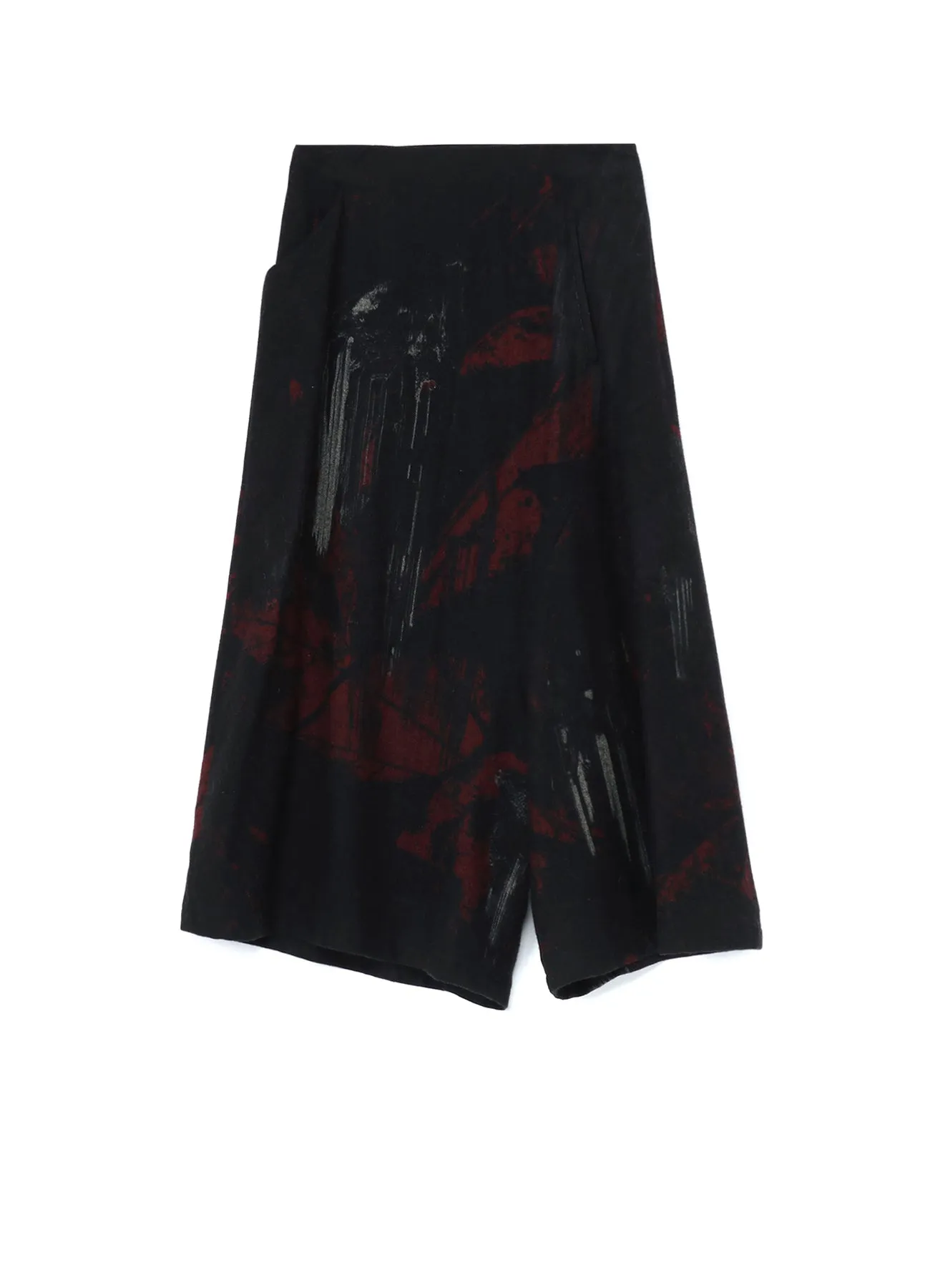 WOOL FLANNEL LEAVES PRINT SKIRT-PANTS sold by Yohji Yamamoto