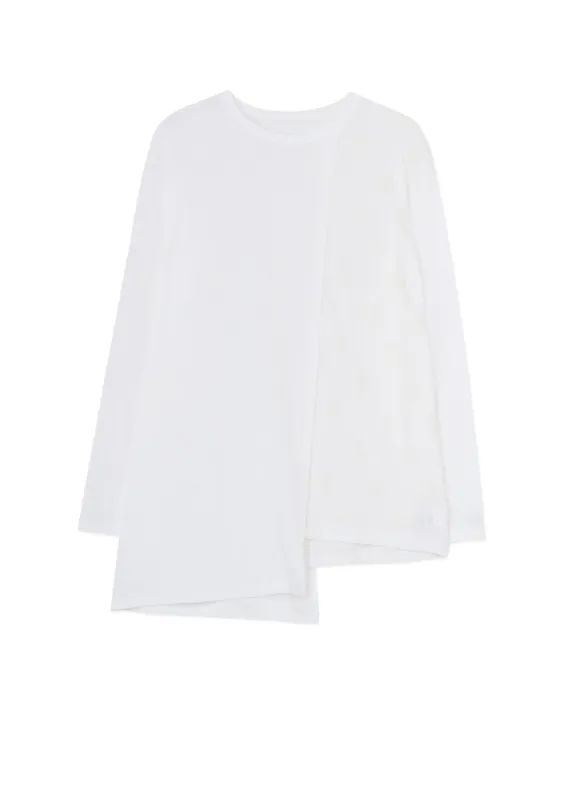 COTTON JERSEY LONG SLEEVE PANEL T-SHIRT sold by Yohji Yamamoto