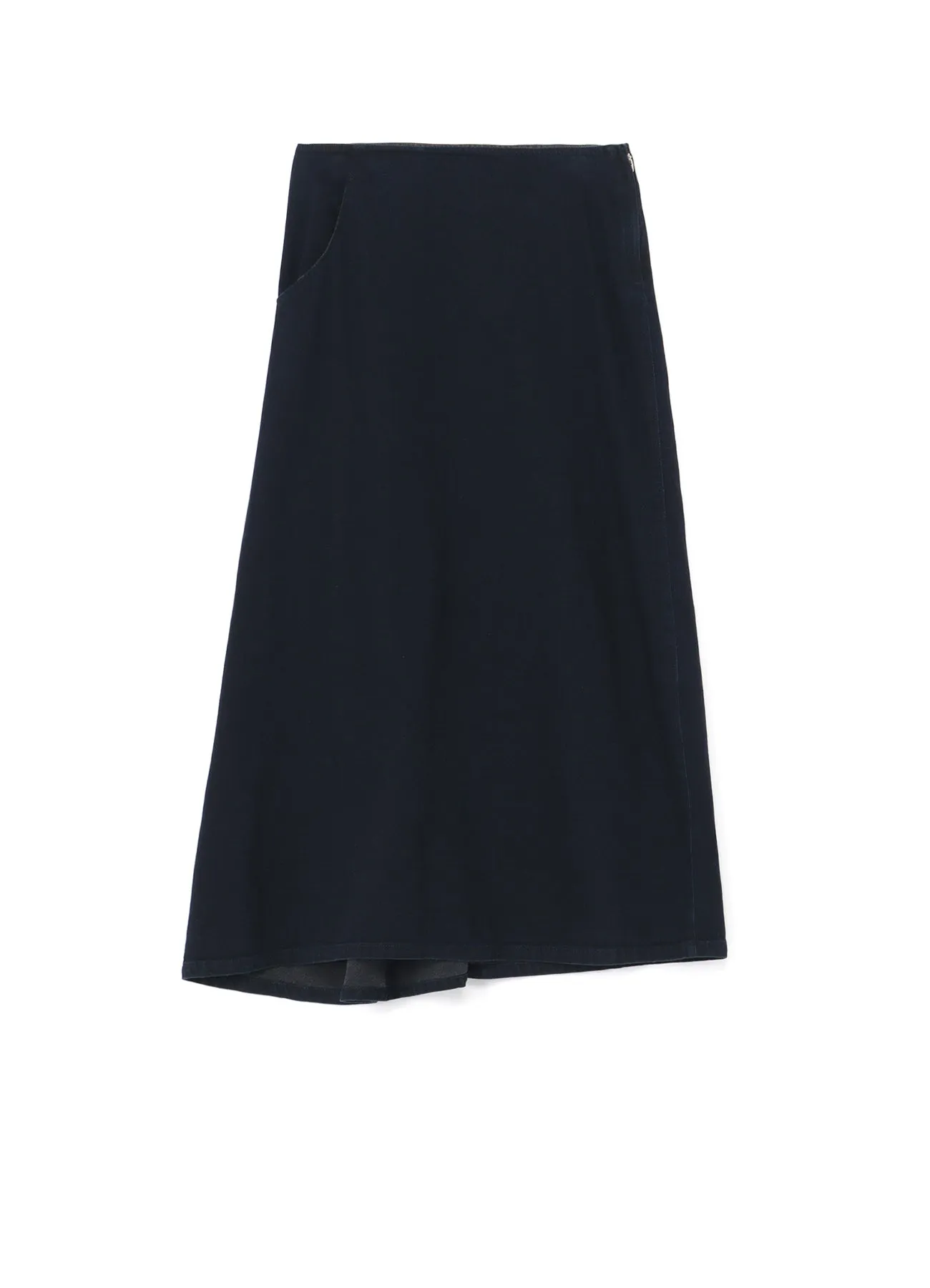 8oz BLACK DENIM BACK DRAPE SKIRT sold by Yohji Yamamoto