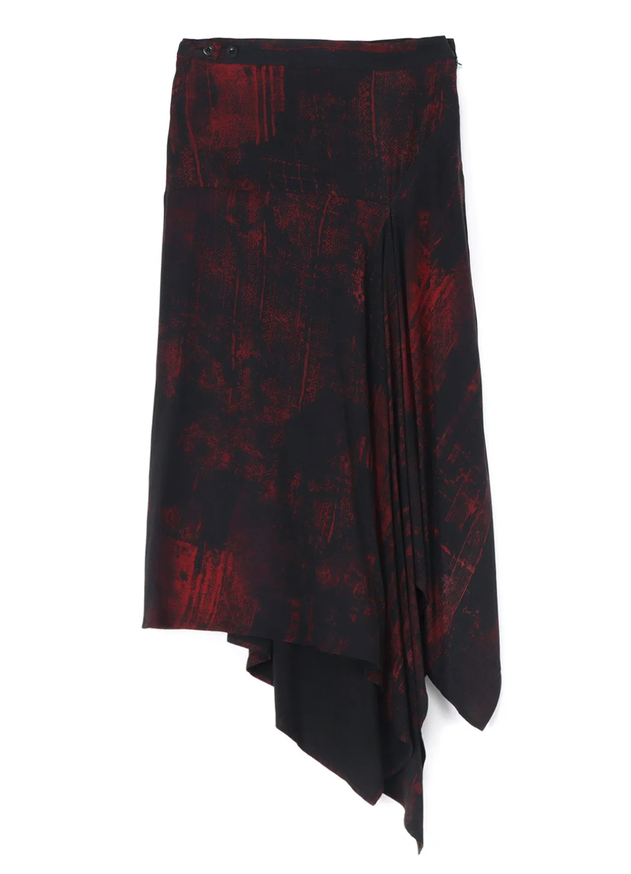CUPRO/RAYON TWILL ASYMMETRIC FLARED SKIRT sold by Yohji Yamamoto product image thumbnail 3
