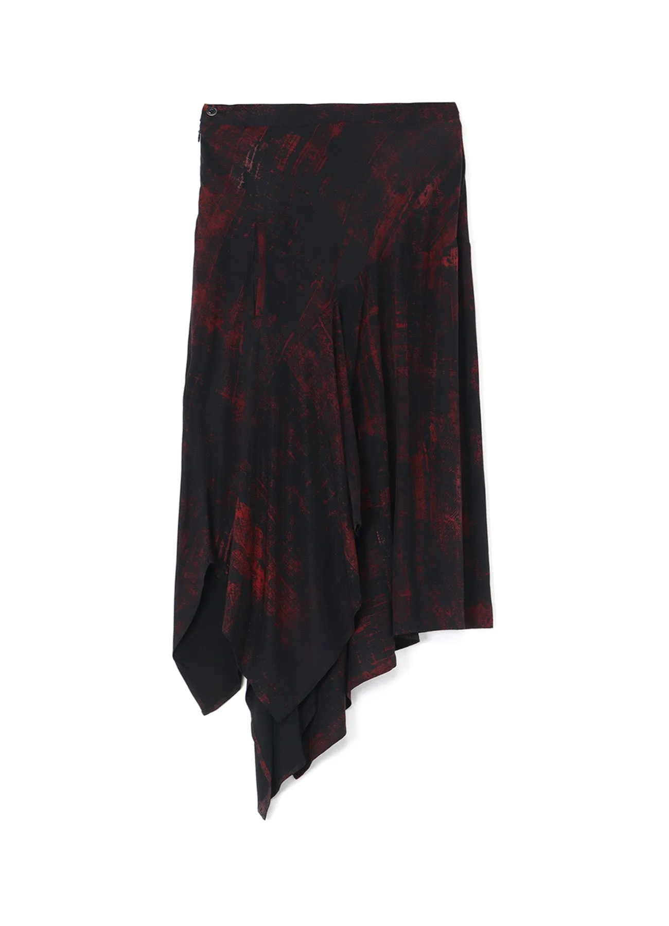 CUPRO/RAYON TWILL ASYMMETRIC FLARED SKIRT sold by Yohji Yamamoto
