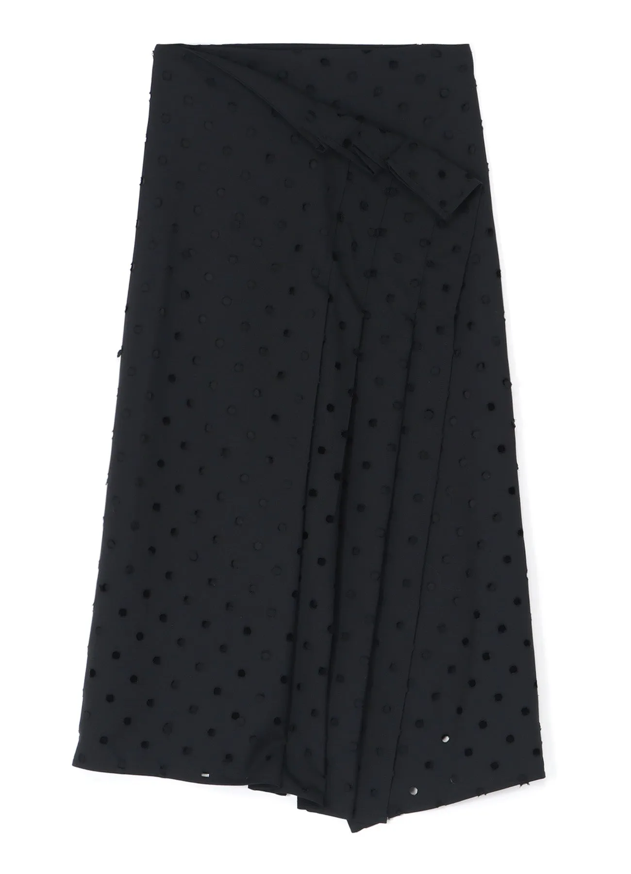WOOL/POLYESTER GABARDINE PLEATED WRAP SKIRT sold by Yohji Yamamoto product image thumbnail 2