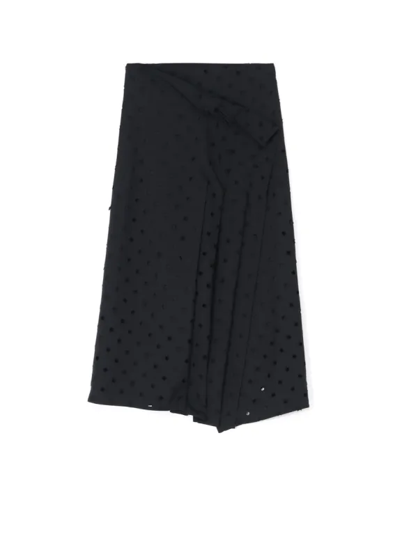 WOOL/POLYESTER GABARDINE PLEATED WRAP SKIRT sold by Yohji Yamamoto