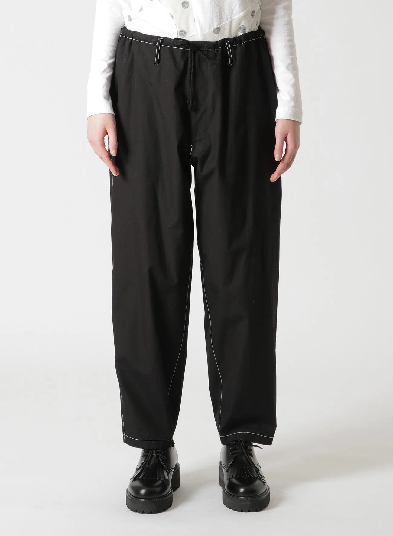 COTTON BROADCLOTH DRAWSTRING PANTS sold by Yohji Yamamoto product image thumbnail 4