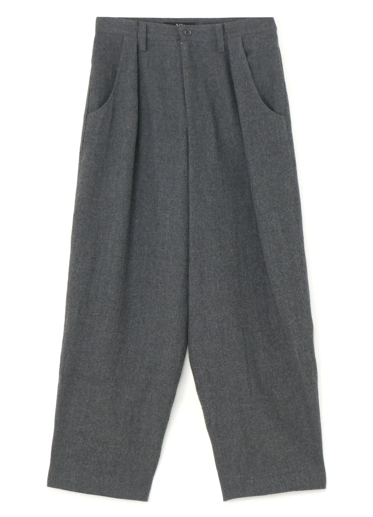 SHRUNKEN WOOL SERGE SINGLE PLEATED WIDE LEG PANTS sold by Yohji Yamamoto product image thumbnail 2