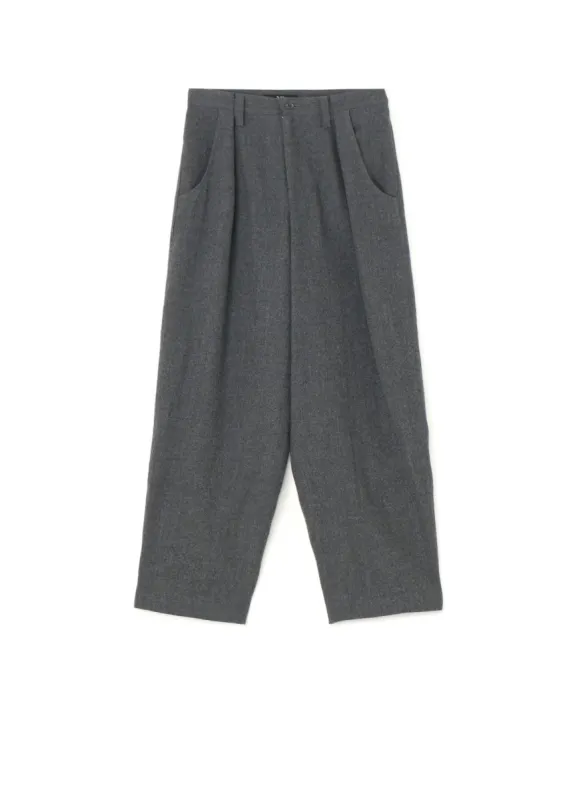 SHRUNKEN WOOL SERGE SINGLE PLEATED WIDE LEG PANTS sold by Yohji Yamamoto