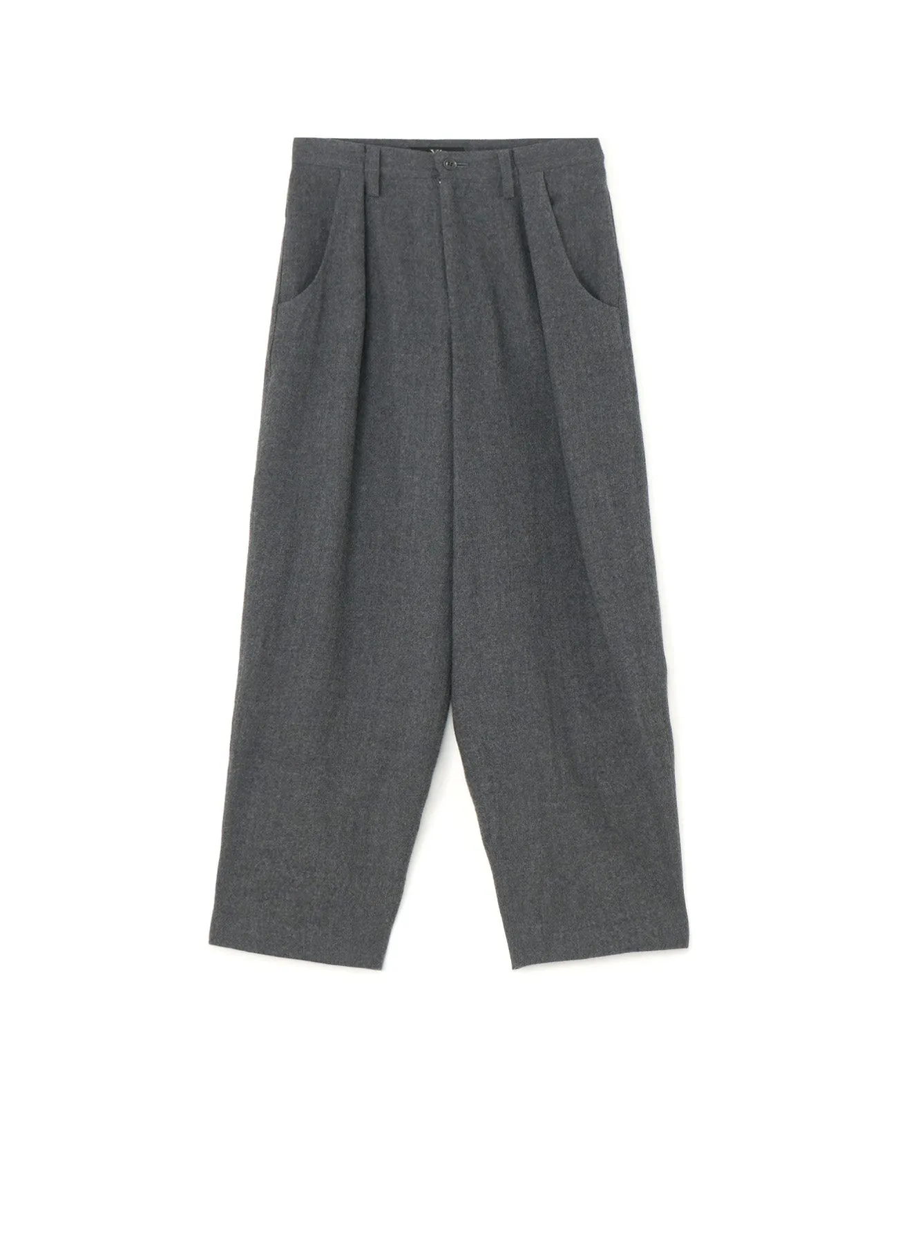 SHRUNKEN WOOL SERGE SINGLE PLEATED WIDE LEG PANTS sold by Yohji Yamamoto
