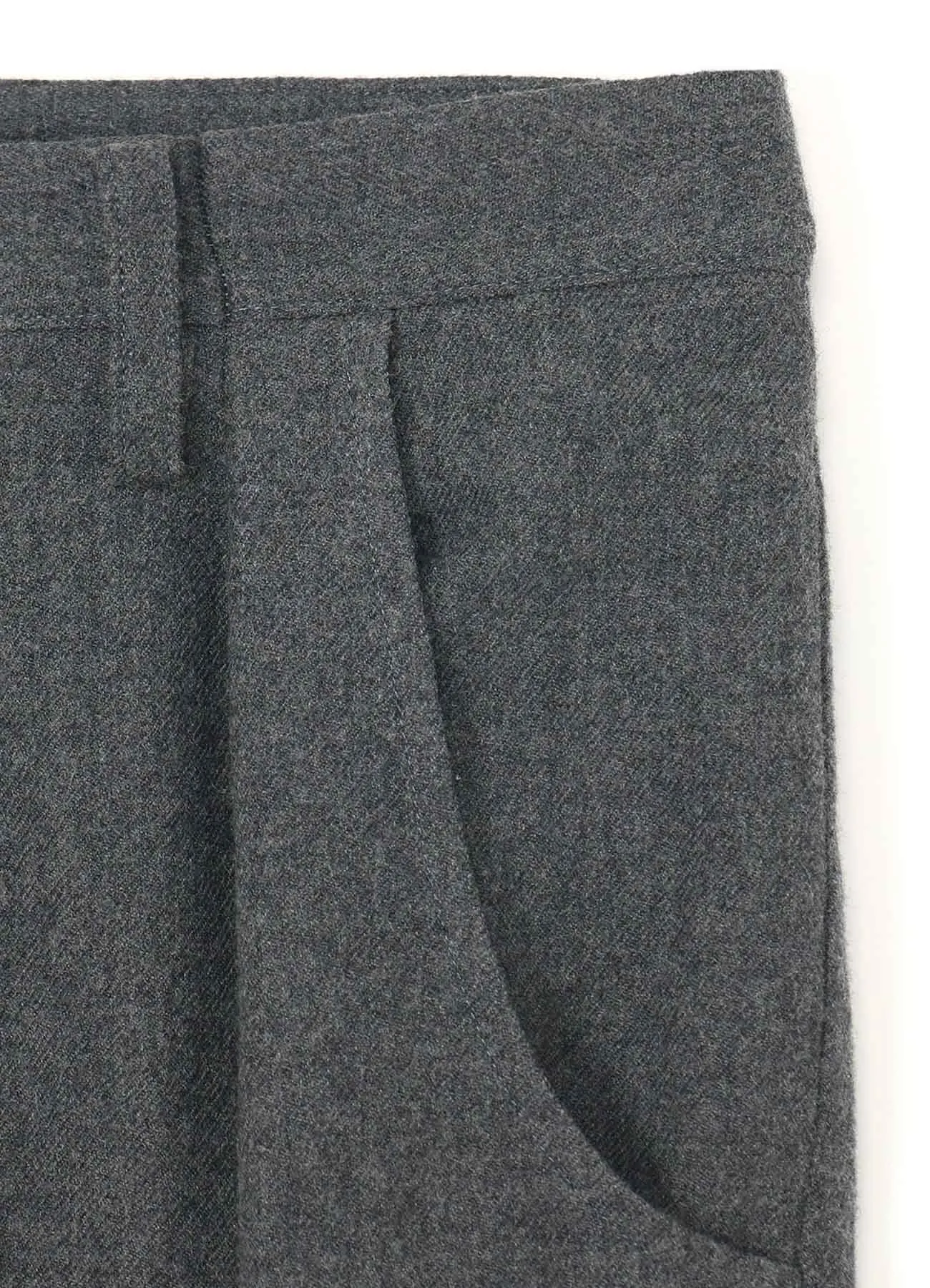SHRUNKEN WOOL SERGE SINGLE PLEATED WIDE LEG PANTS sold by Yohji Yamamoto product image thumbnail 4