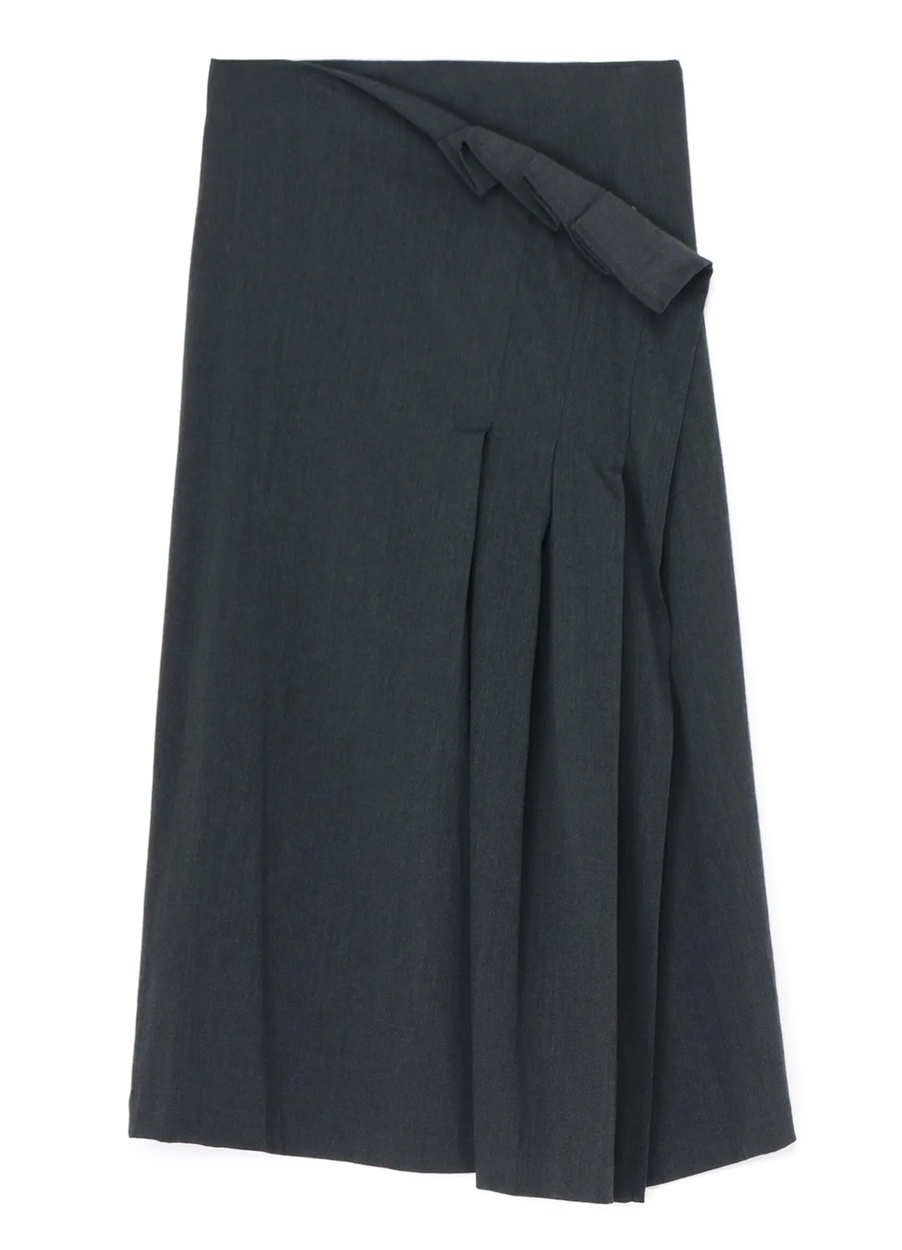 WRINKLED WOOL/RAYON TWILL PLEATED WRAP SKIRT sold by Yohji Yamamoto product image thumbnail 2