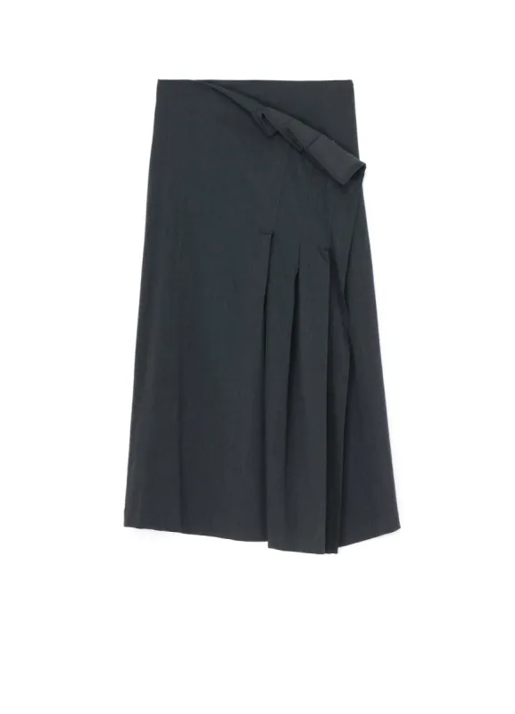 WRINKLED WOOL/RAYON TWILL PLEATED WRAP SKIRT sold by Yohji Yamamoto