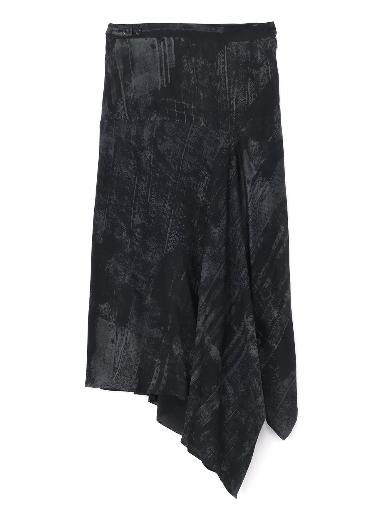CUPRO/RAYON TWILL ASYMMETRIC FLARED SKIRT sold by Yohji Yamamoto product image thumbnail 3