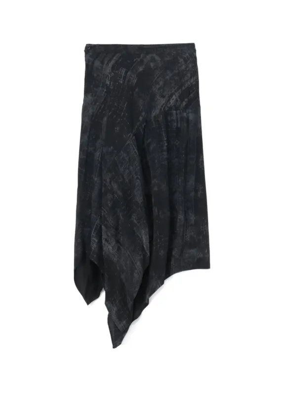 CUPRO/RAYON TWILL ASYMMETRIC FLARED SKIRT sold by Yohji Yamamoto