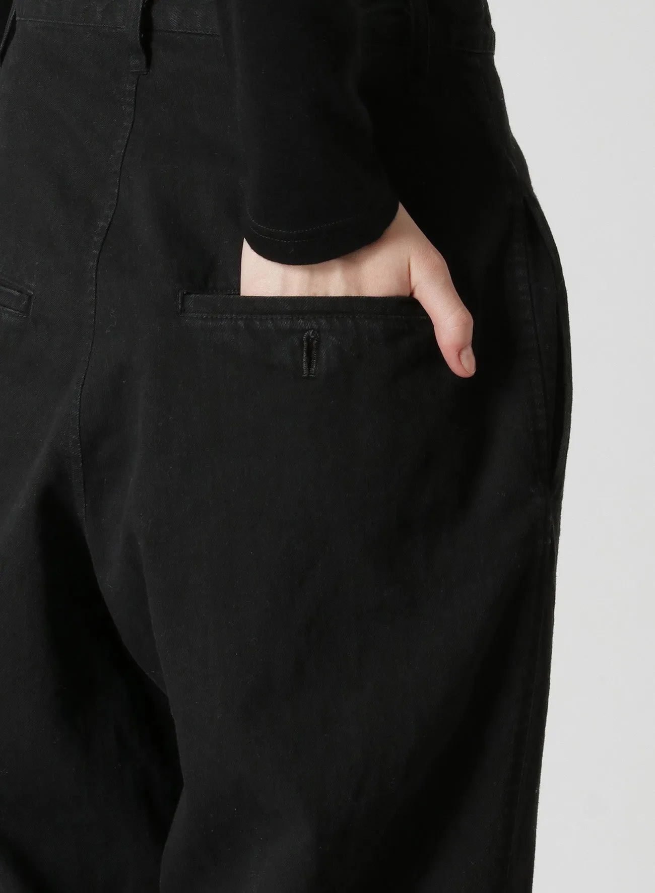 8oz BLACK DENIM SINGLE PLEATED PANTS sold by Yohji Yamamoto product image thumbnail 5