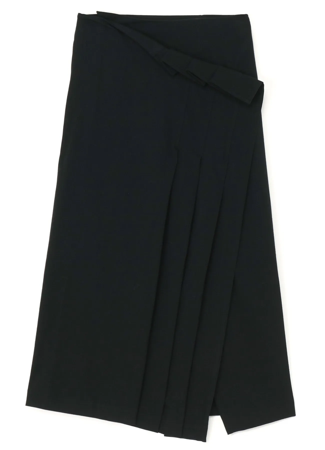 WRINKLED WOOL/RAYON TWILL PLEATED WRAP SKIRT sold by Yohji Yamamoto product image thumbnail 2