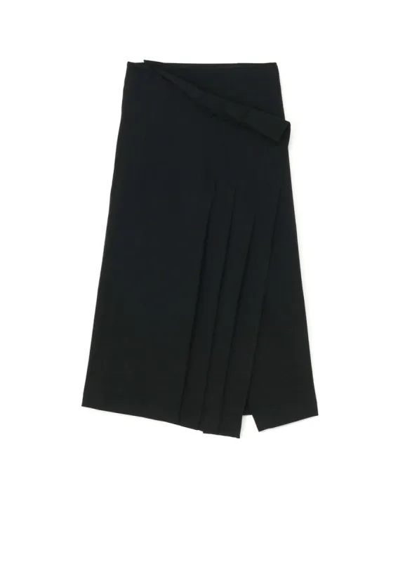 WRINKLED WOOL/RAYON TWILL PLEATED WRAP SKIRT sold by Yohji Yamamoto