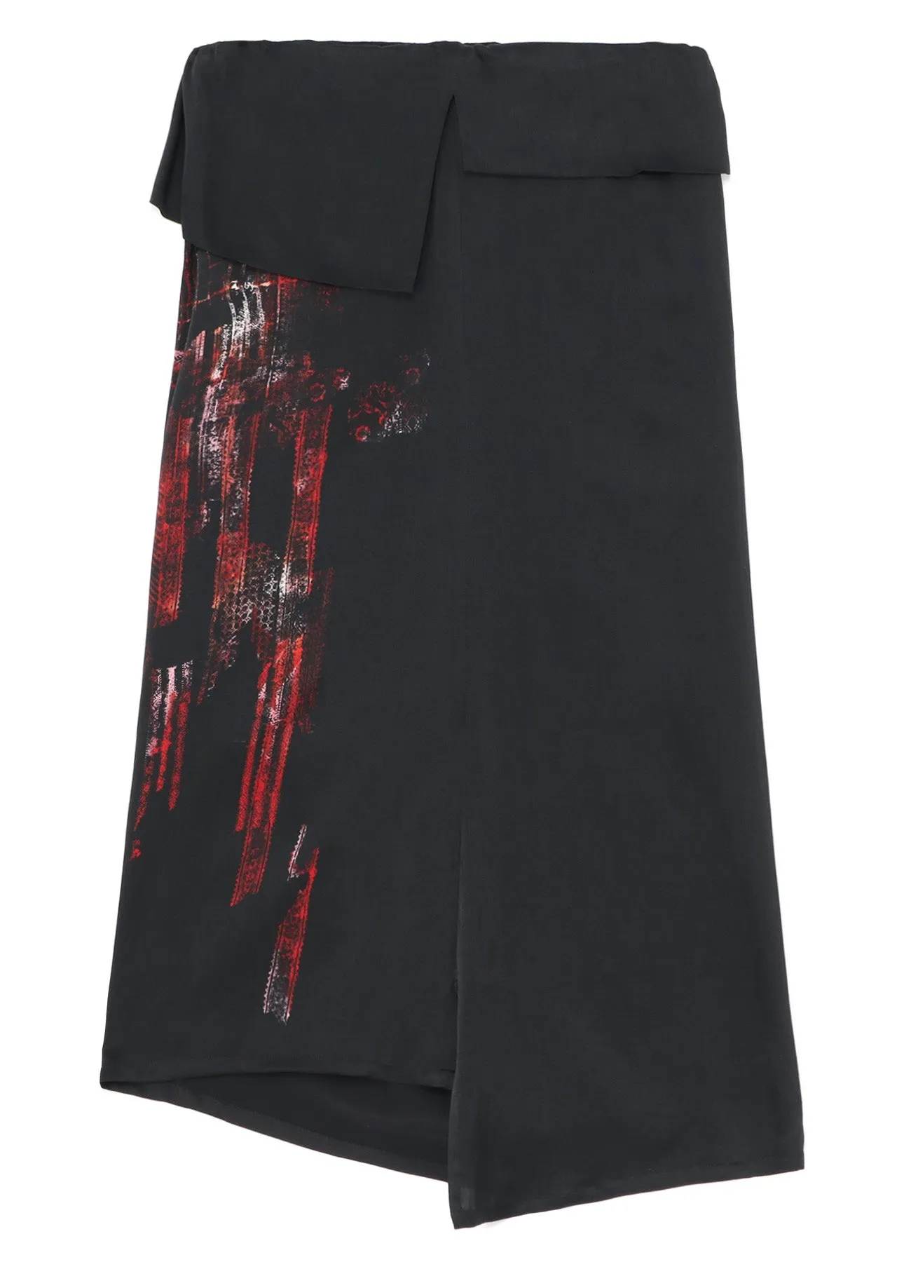 SATIN SILK ASYMMETRIC TUBE SKIRT sold by Yohji Yamamoto product image thumbnail 2