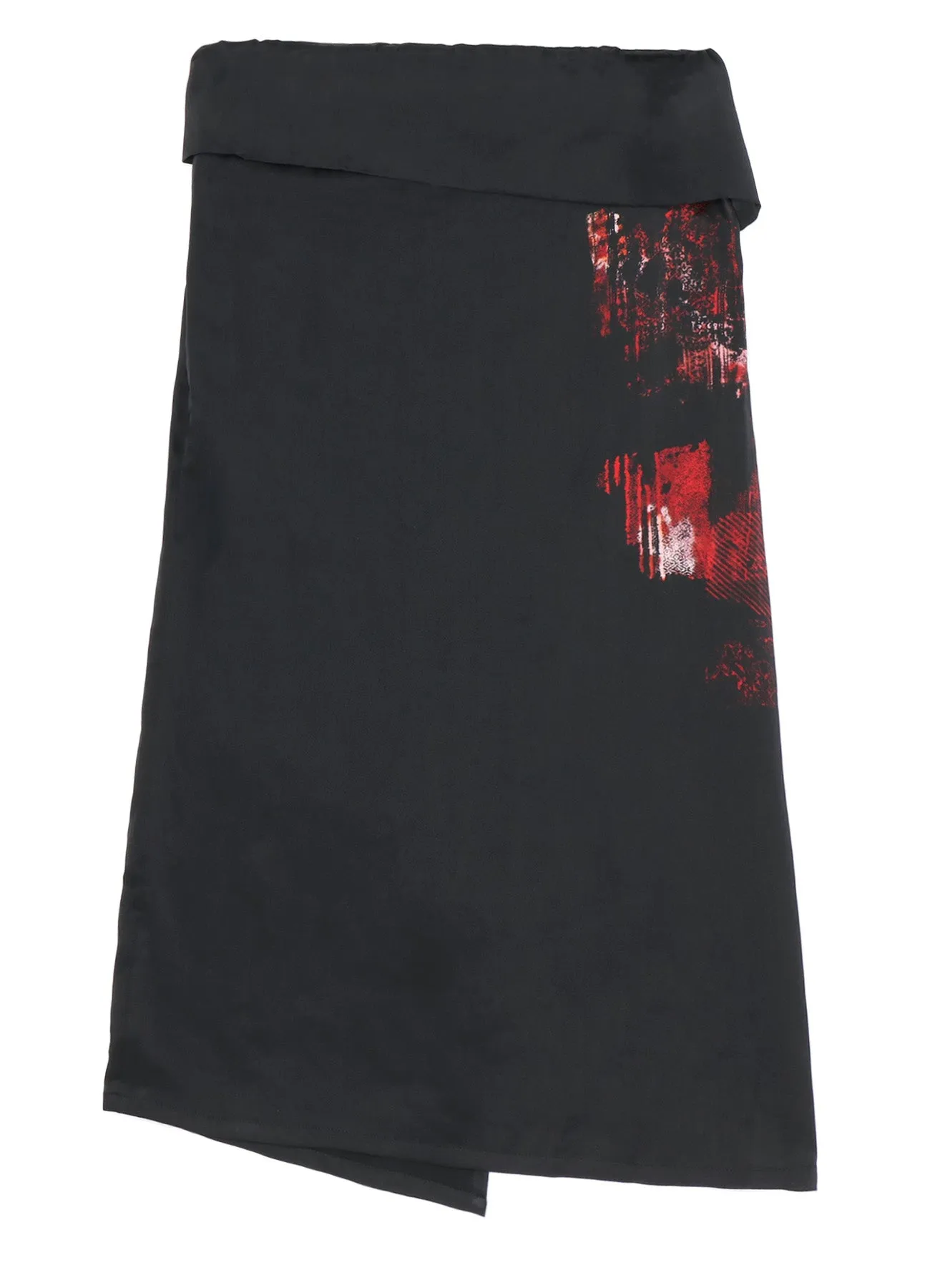 SATIN SILK ASYMMETRIC TUBE SKIRT sold by Yohji Yamamoto product image thumbnail 3