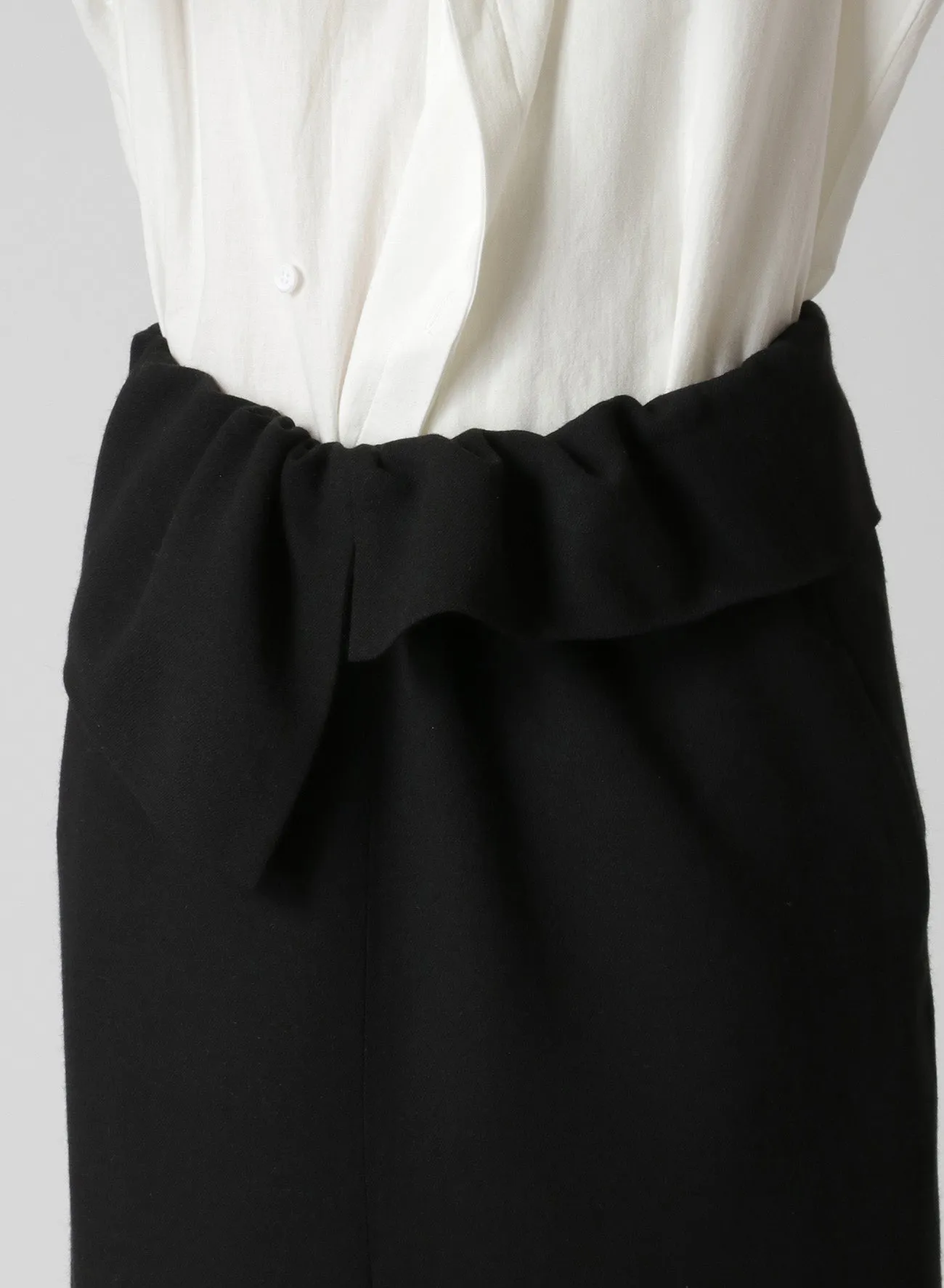 WASH-TREATED WOOL/RAYON ASYMMETRIC TUBE SKIRT sold by Yohji Yamamoto product image thumbnail 5