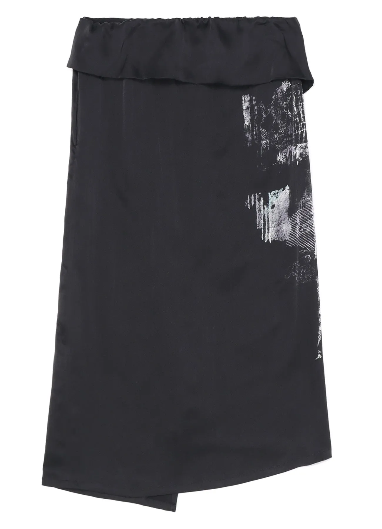 SATIN SILK ASYMMETRIC TUBE SKIRT sold by Yohji Yamamoto product image thumbnail 3
