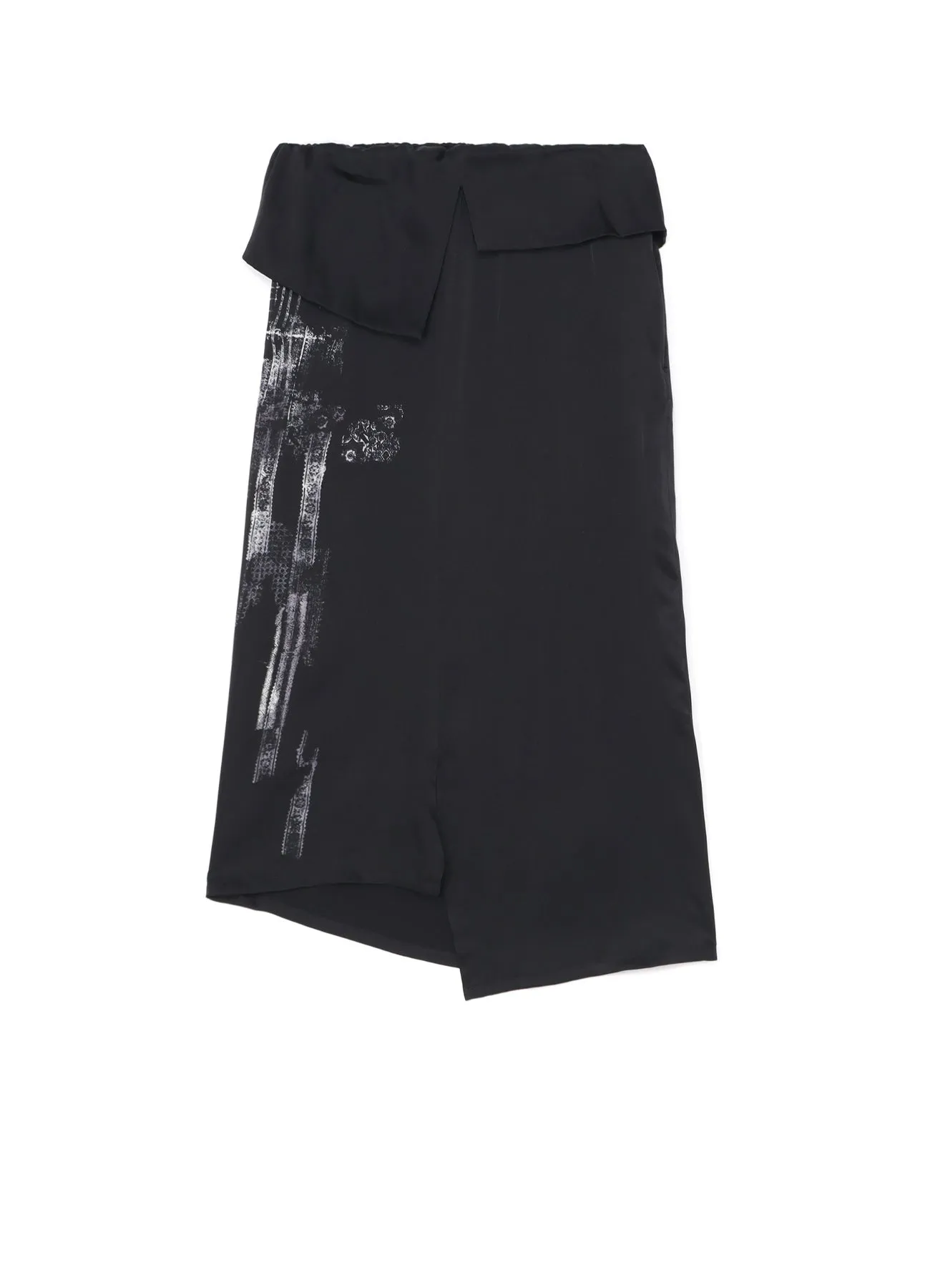 SATIN SILK ASYMMETRIC TUBE SKIRT sold by Yohji Yamamoto