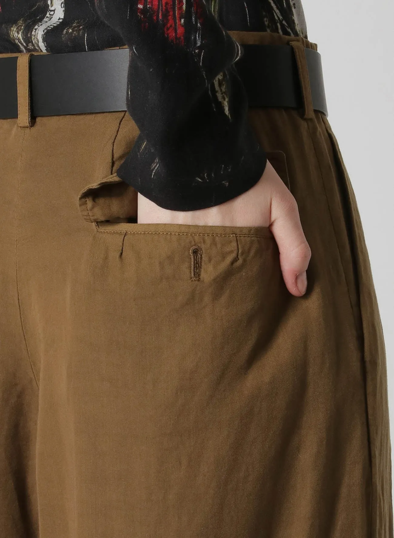GARMENT-DYED CELLULOSE TWILL DOUBLE PLEATED CUFFED HEM PANTS sold by Yohji Yamamoto product image thumbnail 5