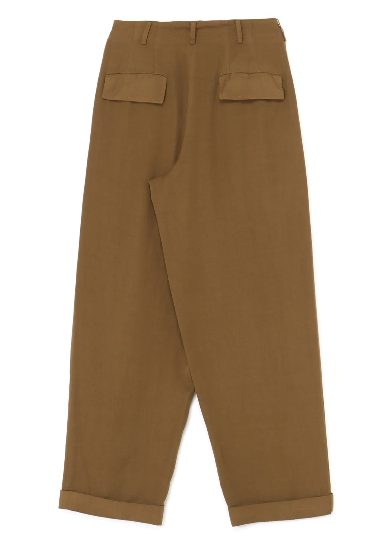 GARMENT-DYED CELLULOSE TWILL DOUBLE PLEATED CUFFED HEM PANTS sold by Yohji Yamamoto product image thumbnail 3