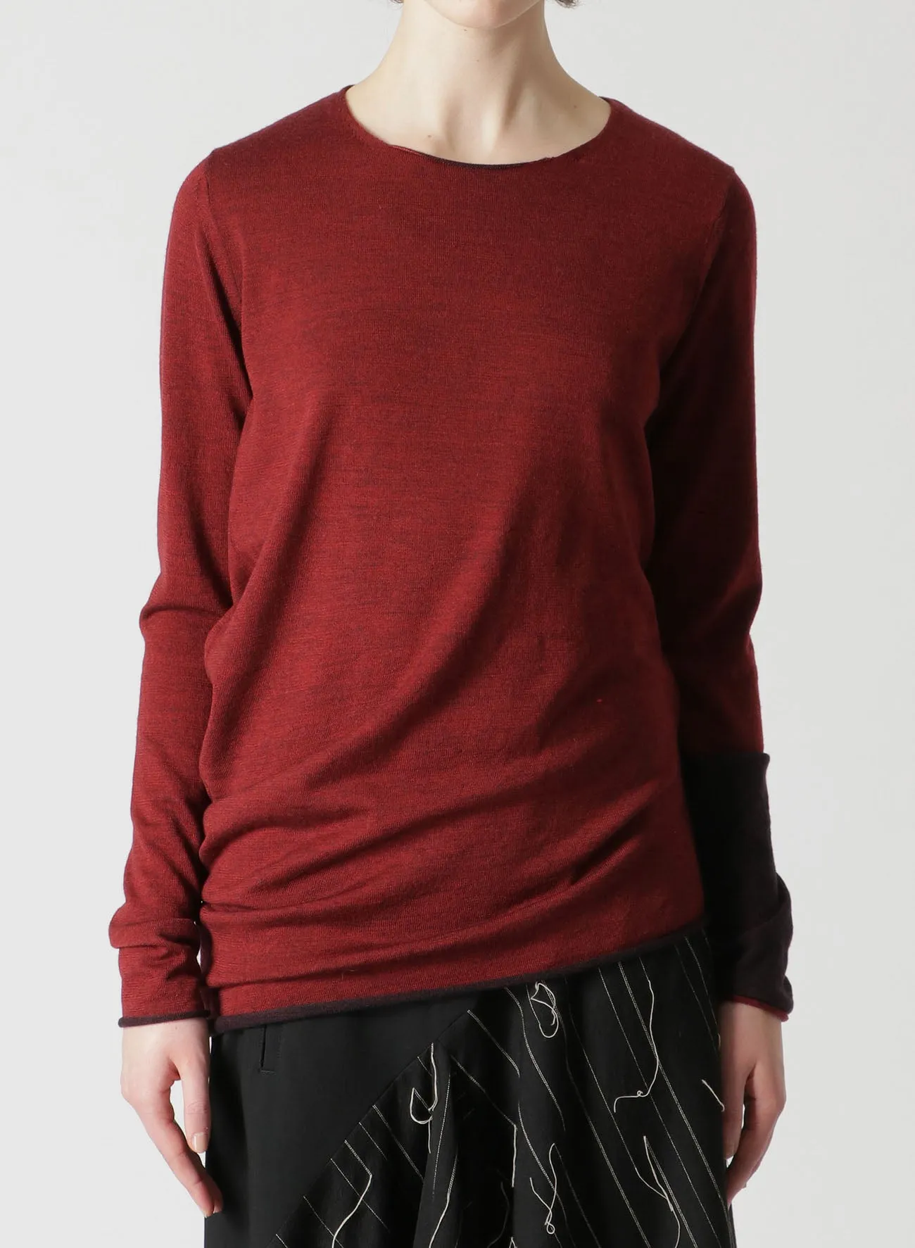 WOOL JERSEY CREW-NECK PULLOVER sold by Yohji Yamamoto product image thumbnail 4