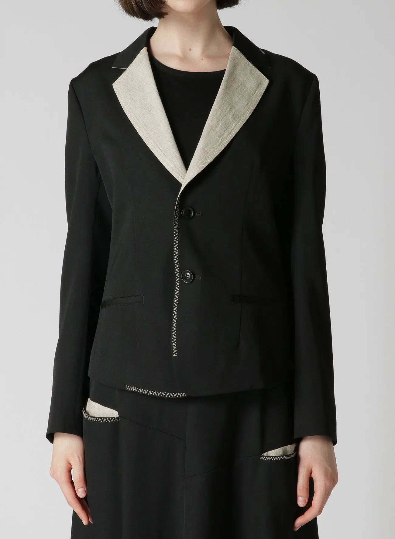 GABARDINE 2BUTTONS JACKET sold by Yohji Yamamoto product image thumbnail 5