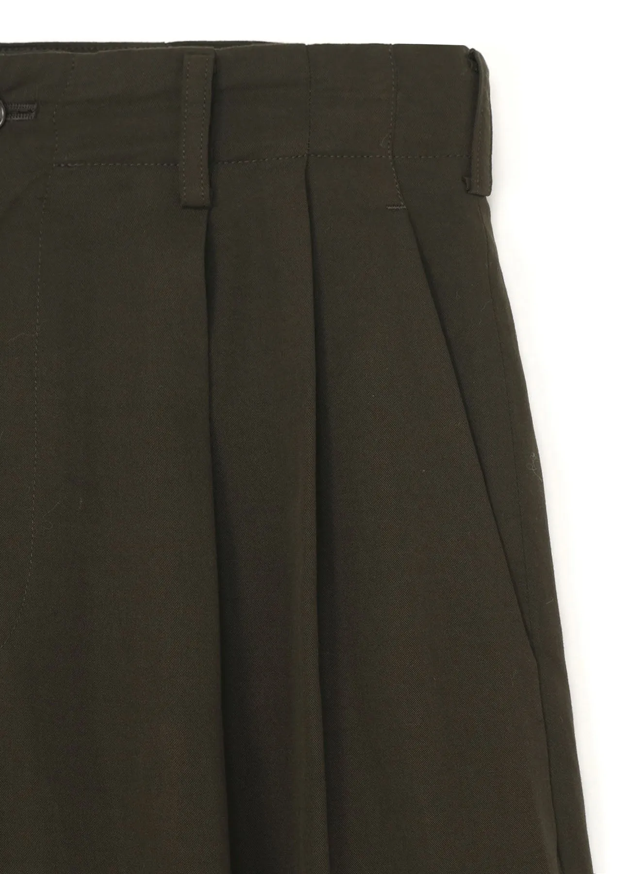 GARMENT-DYED CELLULOSE TWILL DOUBLE PLEATED CUFFED HEM PANTS sold by Yohji Yamamoto product image thumbnail 4