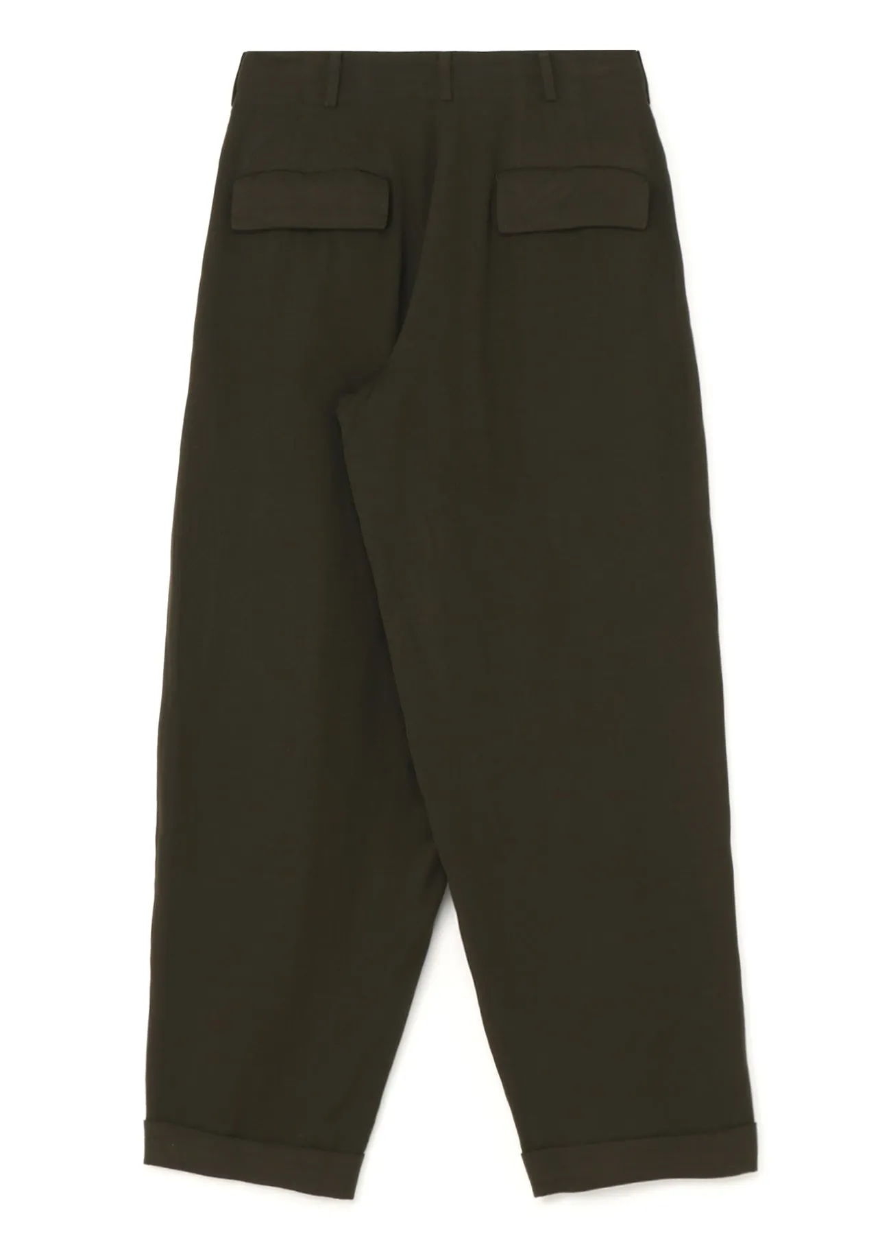 GARMENT-DYED CELLULOSE TWILL DOUBLE PLEATED CUFFED HEM PANTS sold by Yohji Yamamoto product image thumbnail 3