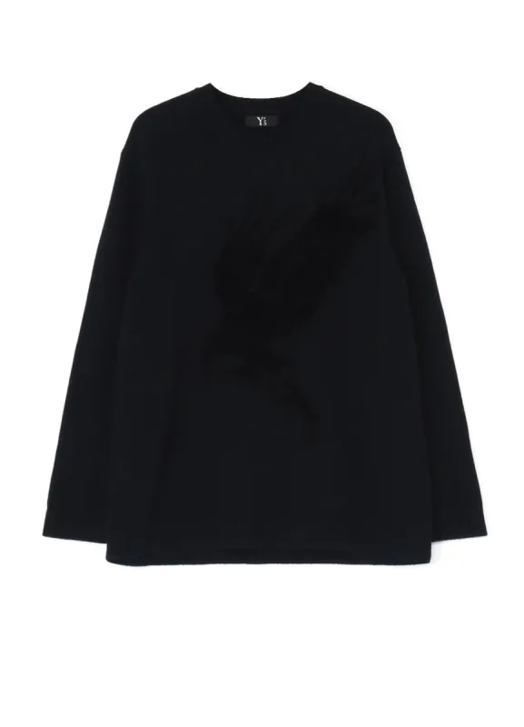 WOOL BLEND CROW MOTIF PULLOVER sold by Yohji Yamamoto