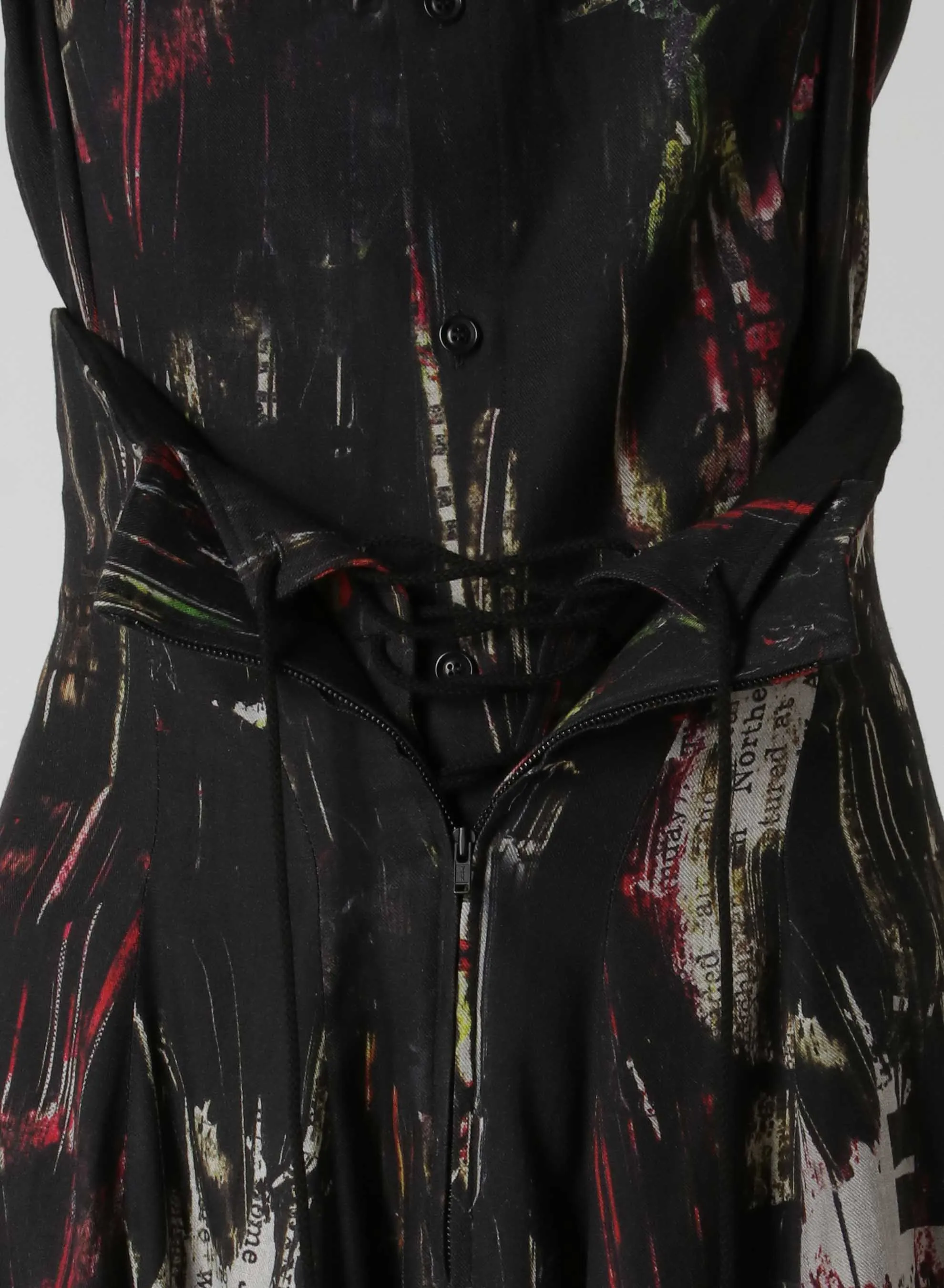 OIL PAINT PRINT LACE-UP DETAIL RAYON SKIRT sold by Yohji Yamamoto product image thumbnail 5
