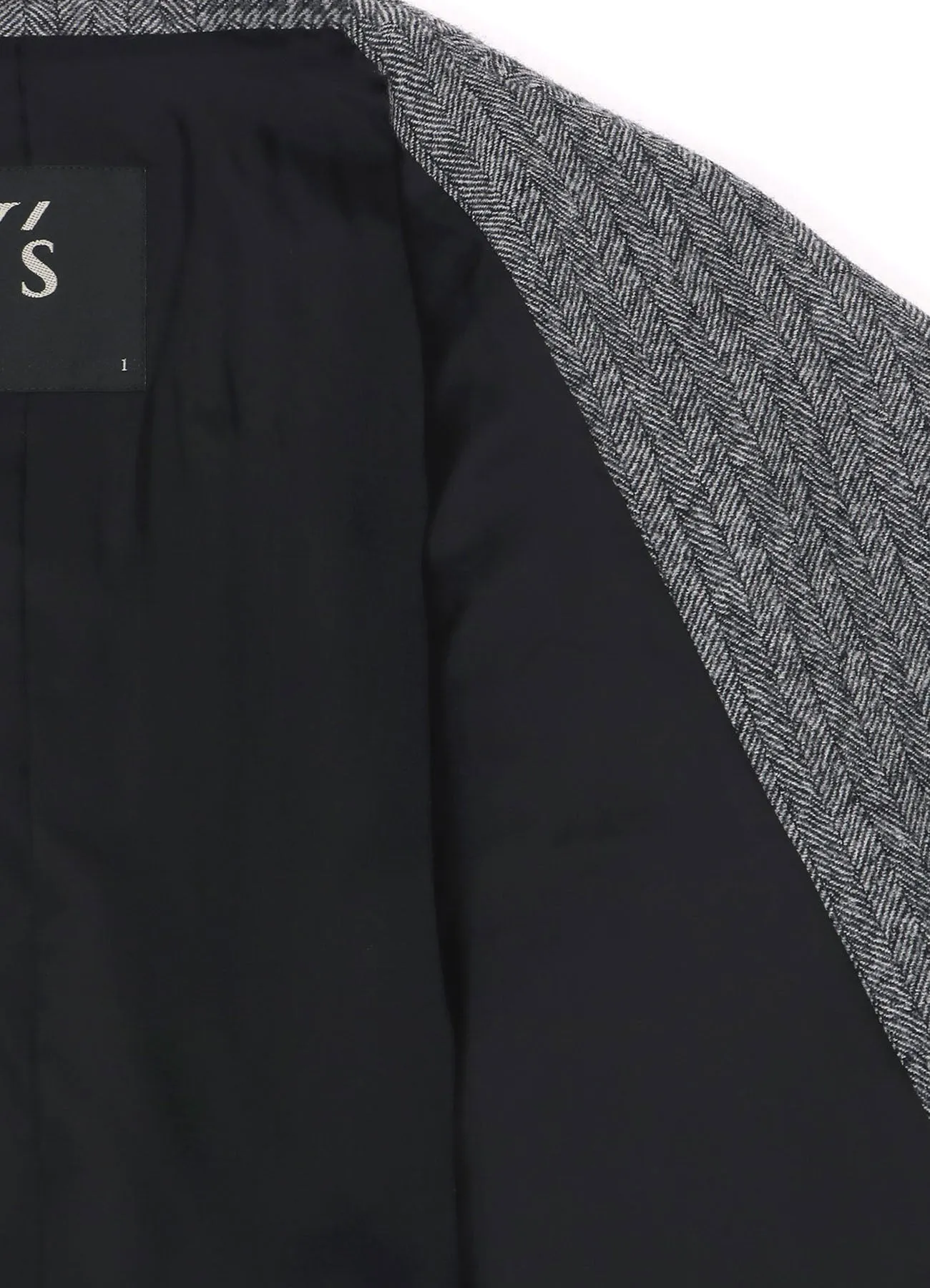 WOOL HERRINGBONE NEEDLE PUNCHED OVERSIZED TAILORED JACKET sold by Yohji Yamamoto product image thumbnail 4