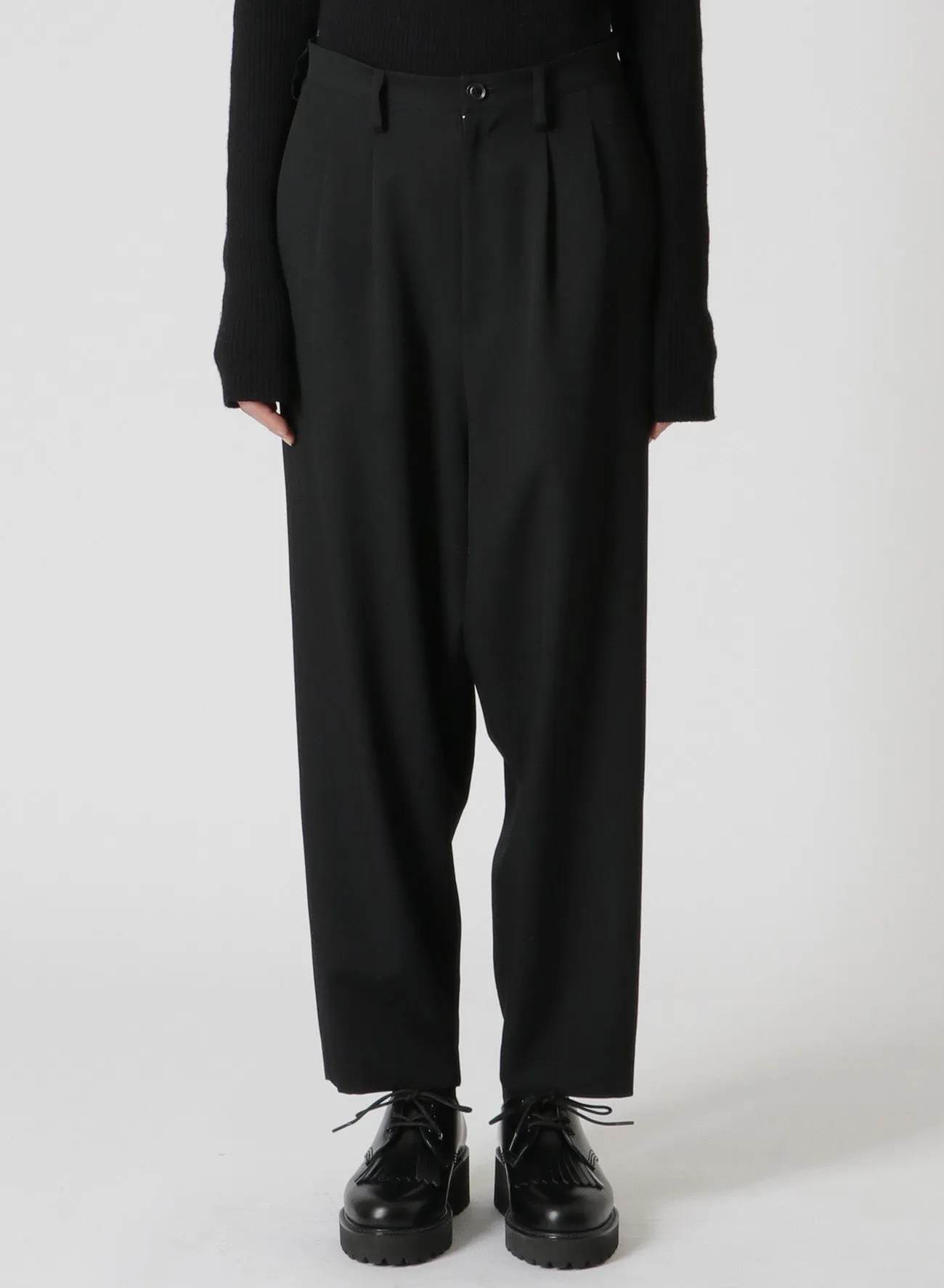 WOOL GABARDINE TAPERED DOUBLE PLEATED PANTS sold by Yohji Yamamoto product image thumbnail 4