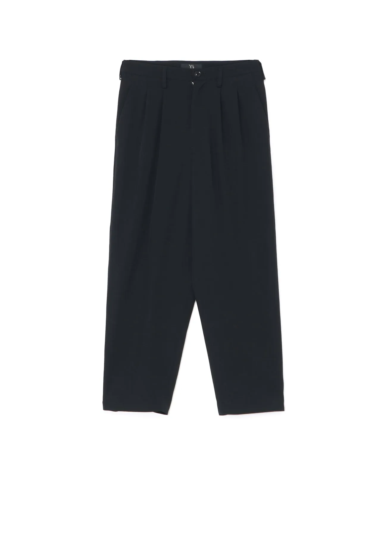 WOOL GABARDINE TAPERED DOUBLE PLEATED PANTS sold by Yohji Yamamoto