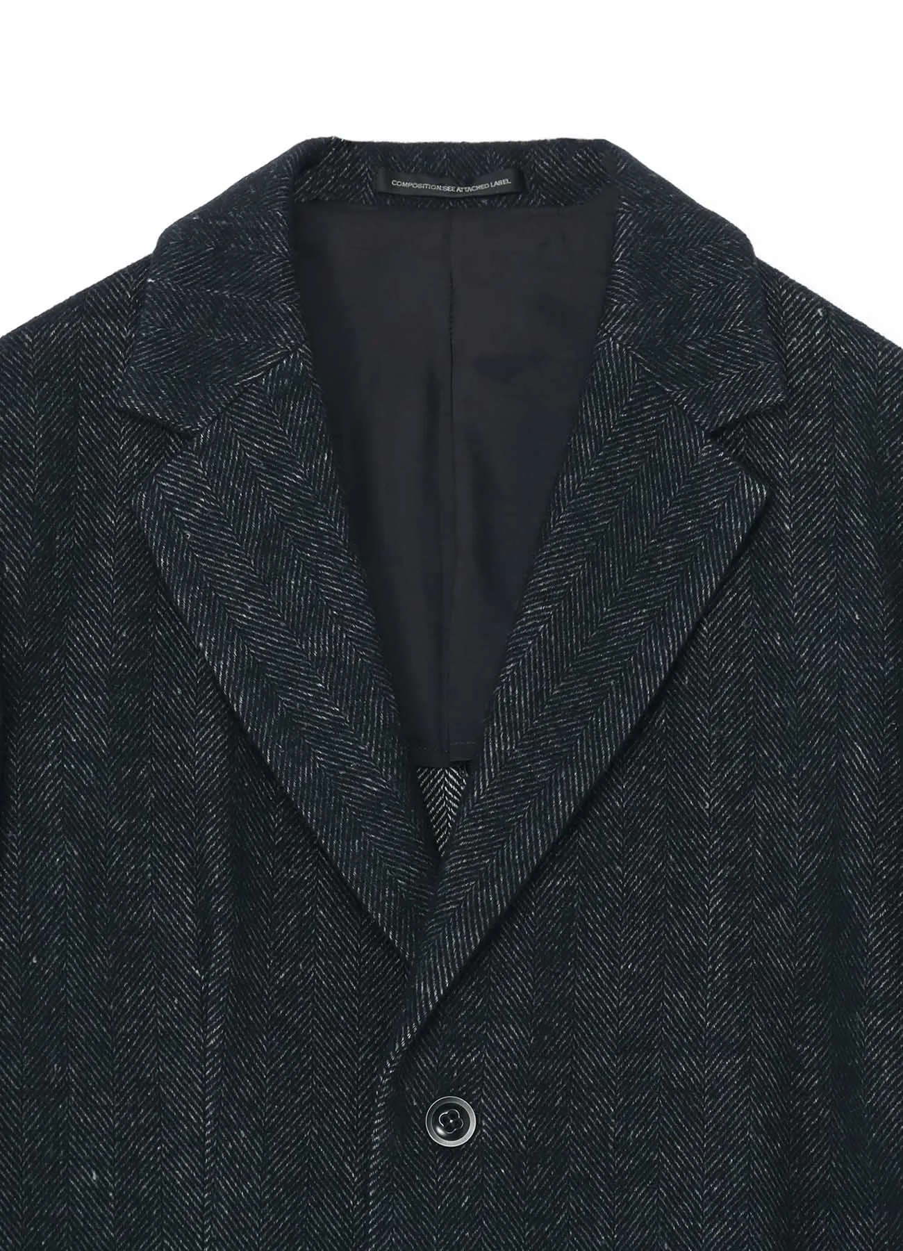 WOOL/LINEN NEPPY HERRINGBONE LEFT SLIT DETAIL JACKET sold by Yohji Yamamoto product image thumbnail 4