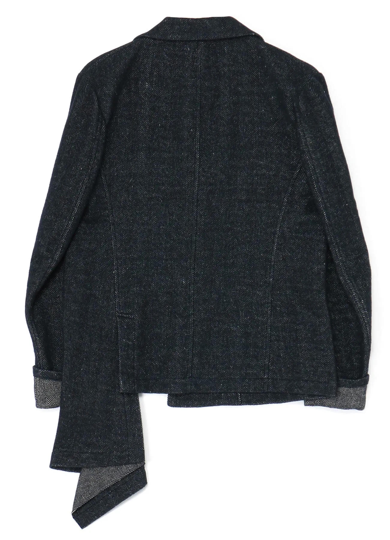 WOOL/LINEN NEPPY HERRINGBONE LEFT SLIT DETAIL JACKET sold by Yohji Yamamoto product image thumbnail 3