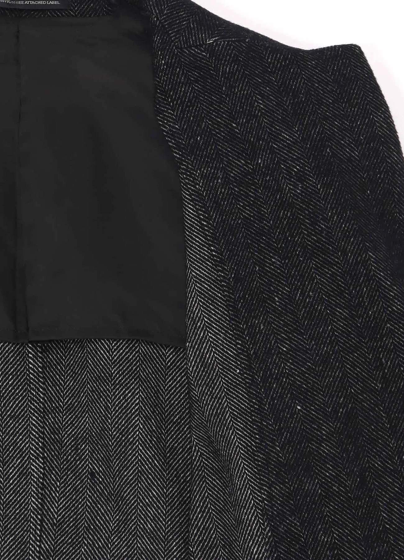 WOOL/LINEN NEPPY HERRINGBONE LEFT SLIT DETAIL JACKET sold by Yohji Yamamoto product image thumbnail 4